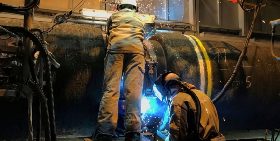 تولید لوله خطوط انتقال آب خلیج فارس در فولاد مبارکه