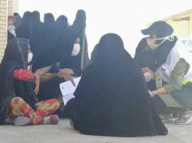 اردوی جهادی وحدت اسلامی در منطقه کورین شهرستان زاهدان برای ارائه خدمات درمانی و مشاوره ای